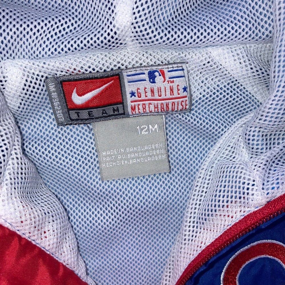 NIKE Chicago CUBS Windbreaker Jacket Hooded 12M 12 Months Genuine Merchandise - Picture 5 of 13